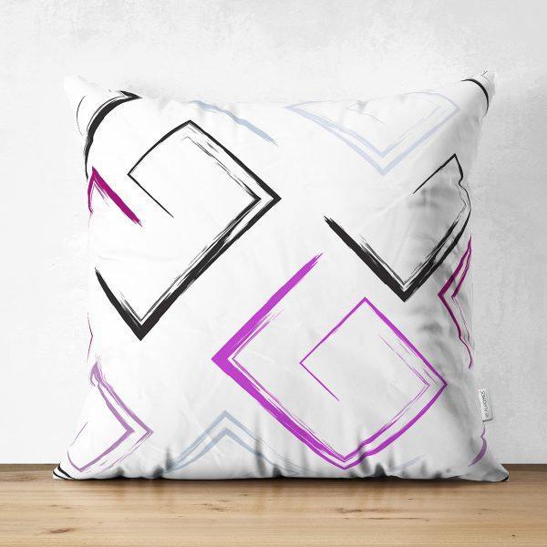 Abstract Pillow Cover|Modern Design Suede Pillow Case|Geometric Cushion Cover|Decorative Pillow Case|Farmhouse Style Authentic Pillow Case