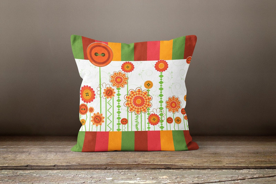 Sunflower Pillow Cover|Floral Drawing Pillow Cover|Decorative Cushion Case|Summer Trend Throw Pillow Case|Sunflower Illustration Pillow Case