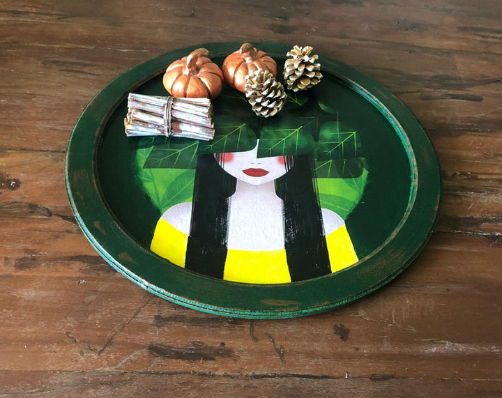 Hand Painted Wooden Tray|Wooden Decor|Custom Table Decor|Acrylic Paint|Serving Tray|Original Home Decor|Gift for Women|Housewarming Gift