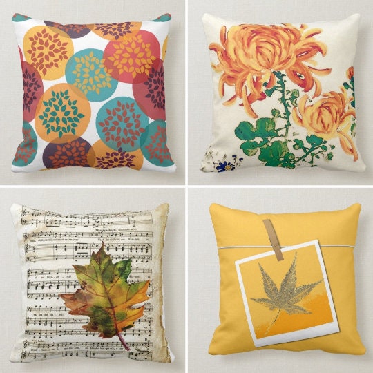 Fall Trend Pillow Covers|Autumn Cushion Case|Orange Leaves Throw Pillow|Decorative Home Decor|Housewarming Farmhouse Outdoor Pillow Case