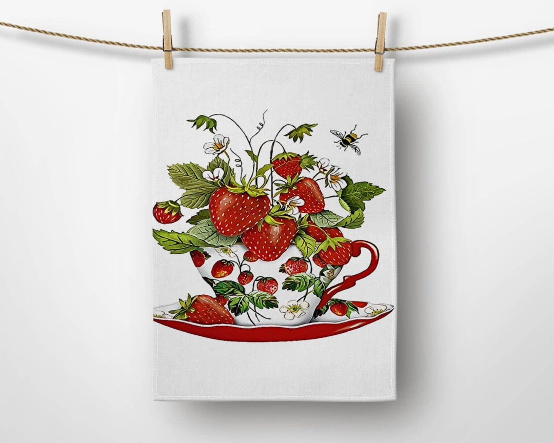 Fruit Tea Kitchen Towel|Lemon Tea Dish Towel|Strawberry Tea Hand Towel|Decorative Tea Towel|Apple Tea Hand Towel|Summer Trend Hand Towel