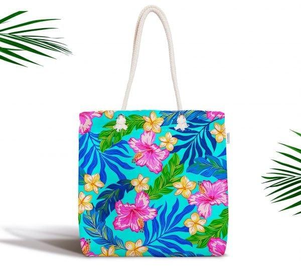 Floral Shoulder Bag|Fabric Handbag with Flowers|Vibrant Colors Beach Tote Bag|Summer Trend Colorful Flowers Messenger Bag|Gift for Her