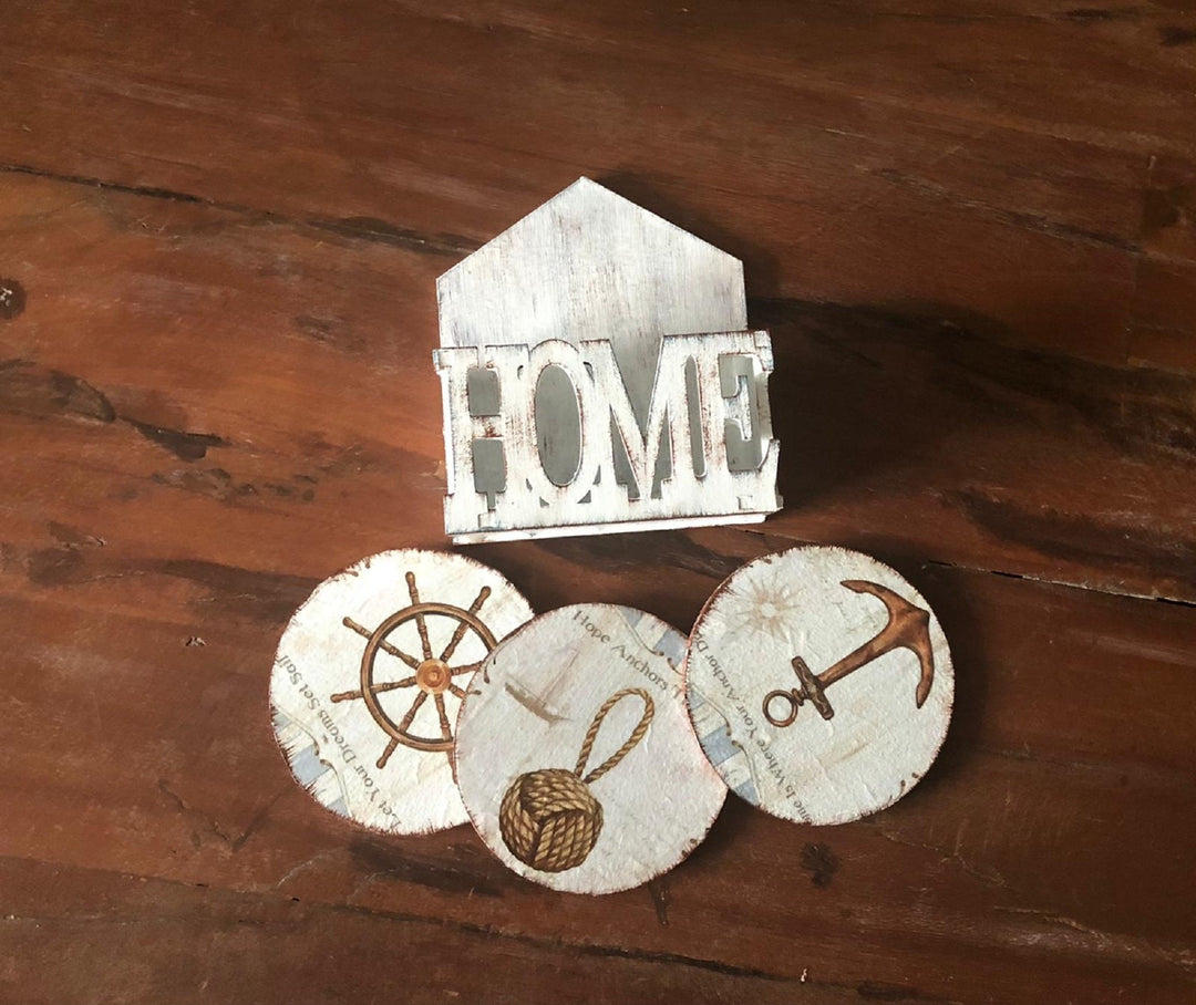 Set of 6 Hand Painted Coasters| Wooden Decor|Custom Table Decor|Acrylic Painting|Original Home Decor|Mug Coaster|Handmade|Housewarming Gift