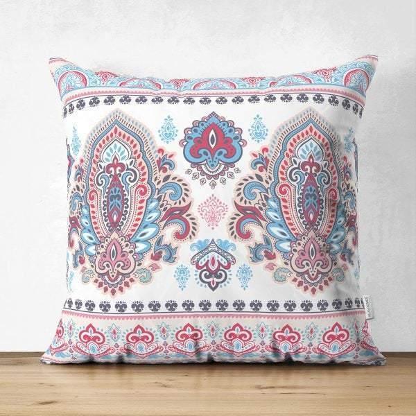 Ethnic Pattern Pillow Cover|Geometric Design Mosaic Pillow Case|Decorative Pillow Case|Cozy Home Decor|Farmhouse Style Authentic Pillow Case