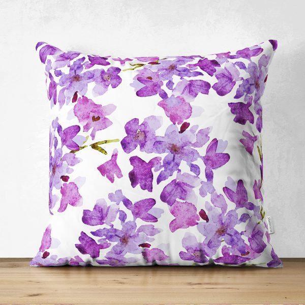 Floral Pillow Cover|Summer Trend Cushion Case|Flower Painting Home Decor|Decorative Floral Suede Cushion Cover|Digital Print Cushion Case