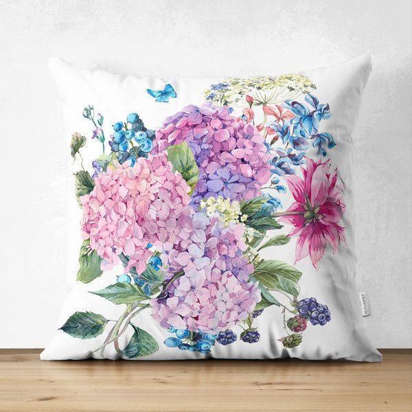 Floral Pillow Cover|Summer Trend Cushion Case|Pinky Flowers Home Decor|Heartwarming Floral Suede Cushion|Digital Print Spring Trend Decor