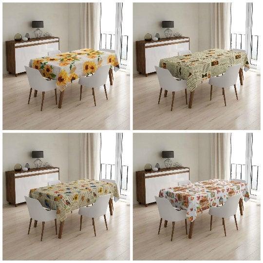 Decorative Table Cloths|Fall Decor Table Cloth|Housewarming Table Cover|Kitchen Coffee Table Decor|Outdoor Table Cloth|Sunflower Table Cloth