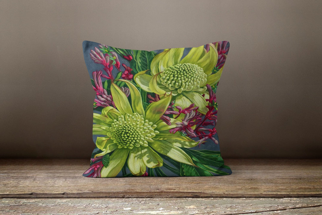 Floral Pillow Cover|Summer Trend Pillow Cover|Decorative Pillow Cover|Housewarming Floral Cushion Case|Throw Pillow Case|Red Green Pillow