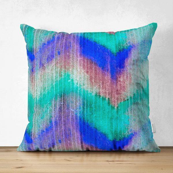 Abstract Pillow Cover|Modern Design Suede Pillow Case|Vivid Colors Home Decor|Decorative Pillow Case|Farmhouse Style Authentic Pillow Case