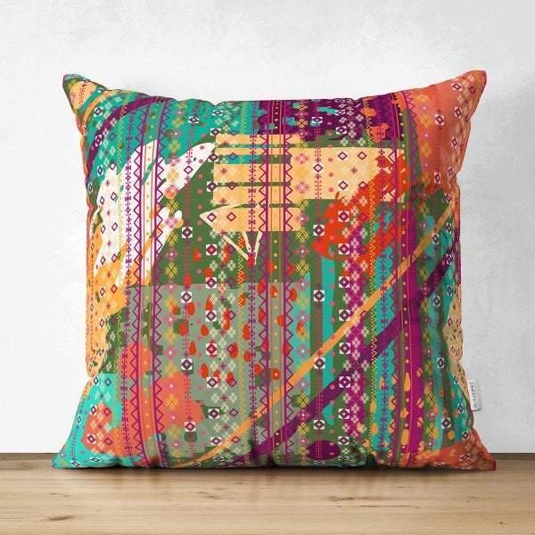 Abstract Pillow Cover|Modern Design Suede Pillow Case|Oil Painting Home Decor|Decorative Pillow Case|Farmhouse Style Authentic Pillow Case