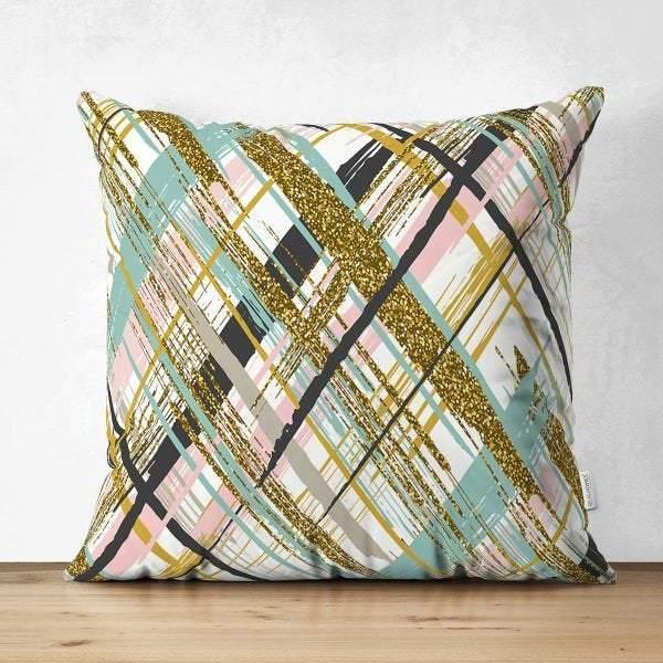 Abstract Pillow Cover|Modern Design Suede Pillow Case|Oil Painting Home Decor|Decorative Pillow Case|Farmhouse Style Authentic Pillow Case