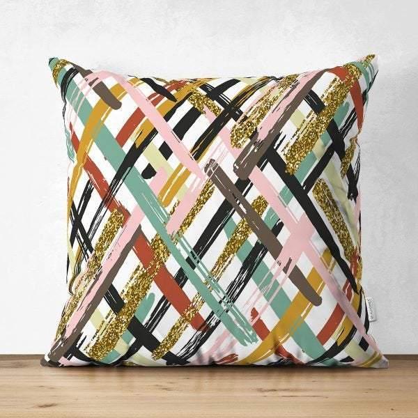 Abstract Pillow Cover|Modern Design Suede Pillow Case|Oil Painting Home Decor|Decorative Pillow Case|Farmhouse Style Authentic Pillow Case