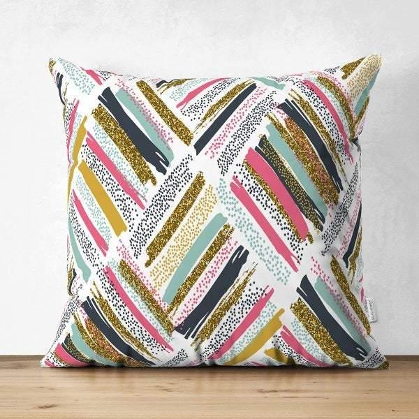 Abstract Pillow Cover|Modern Design Suede Pillow Case|Oil Painting Home Decor|Decorative Pillow Case|Farmhouse Style Authentic Pillow Case