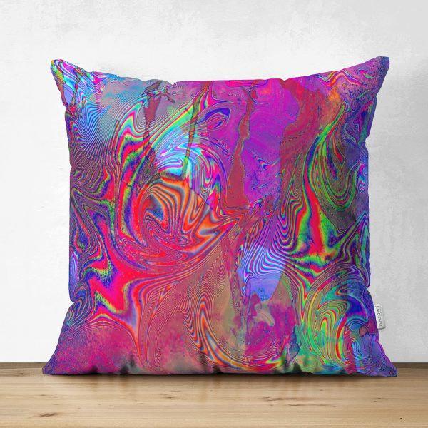 Abstract Pillow Cover|Modern Design Suede Pillow Case|Vivid Colors Home Decor|Decorative Pillow Case|Farmhouse Style Authentic Pillow Case