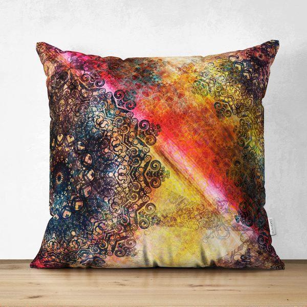 Abstract Pillow Cover|Modern Design Suede Pillow Case|Vivid Colors Home Decor|Decorative Pillow Case|Farmhouse Style Authentic Pillow Case