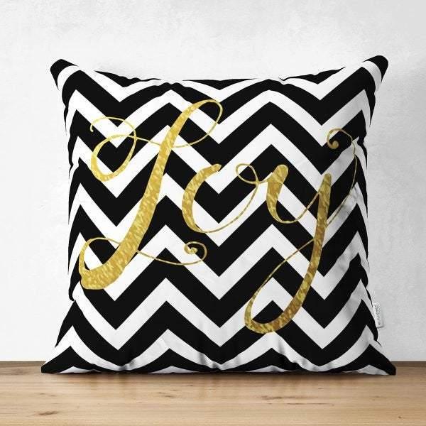 Geometric Pillow Cover|Modern Design Suede Pillow Case|Black Gold Home Decor|Decorative Pillow Case|Farmhouse Style Authentic Pillow Case