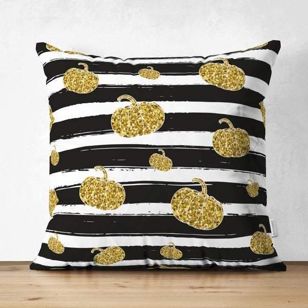 Geometric Pillow Cover|Modern Design Suede Pillow Case|Black Gold Home Decor|Decorative Pillow Case|Farmhouse Style Authentic Pillow Case