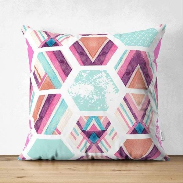 Abstract Pillow Cover|Modern Design Suede Pillow Case|Geometric Cushion Cover|Decorative Pillow Case|Farmhouse Style Authentic Pillow Case