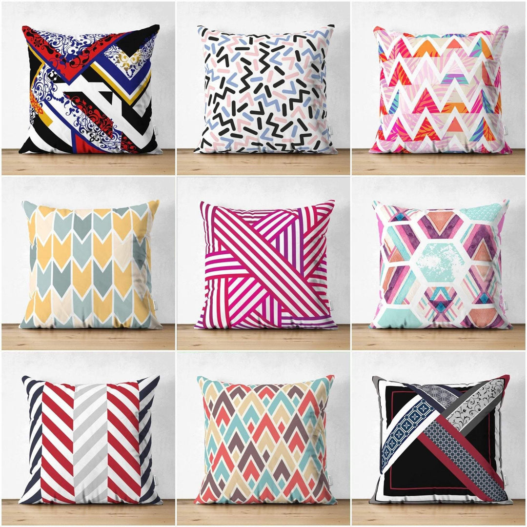 Abstract Pillow Cover|Modern Design Suede Pillow Case|Geometric Cushion Cover|Decorative Pillow Case|Farmhouse Style Authentic Pillow Case