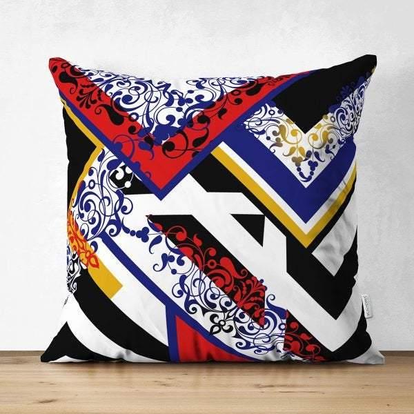 Abstract Pillow Cover|Modern Design Suede Pillow Case|Geometric Cushion Cover|Decorative Pillow Case|Farmhouse Style Authentic Pillow Case