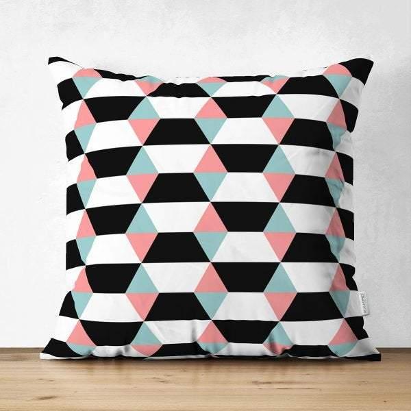 Geometric Pillow Cover|Modern Design Suede Pillow Case|Abstract Cushion Cover|Decorative Pillow Case|Farmhouse Style Authentic Pillow Case