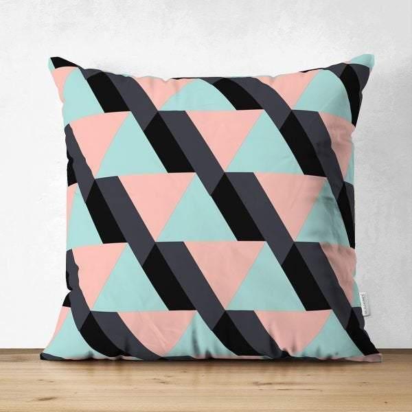 Geometric Pillow Cover|Modern Design Suede Pillow Case|Abstract Cushion Cover|Decorative Pillow Case|Farmhouse Style Authentic Pillow Case