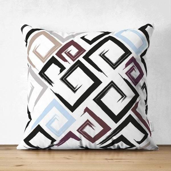 Geometric Pillow Cover|Modern Design Suede Pillow Case|Abstract Cushion Cover|Decorative Pillow Case|Farmhouse Style Authentic Pillow Case