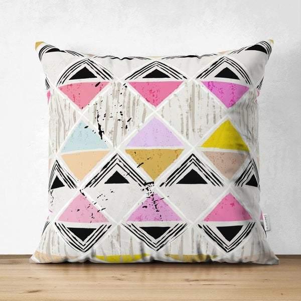 Geometric Pillow Cover|Modern Design Suede Pillow Case|Abstract Cushion Cover|Decorative Pillow Case|Farmhouse Style Authentic Pillow Case