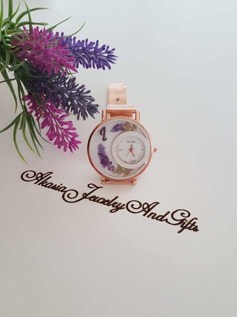 Personalized Wrist Watch|Floral Embroidery Watch|Vintage Watch|Unique Gift Watch for Women|Hand Stitched Gift for Mom|Baby Shower Gift