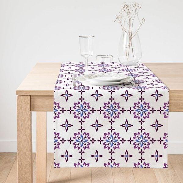 Decorative Table Runner|Abstract Geometric Table Runner|Ethnic Pattern Suede Runner|Bohemian Style Table Decor|Authentic Style Table Runner