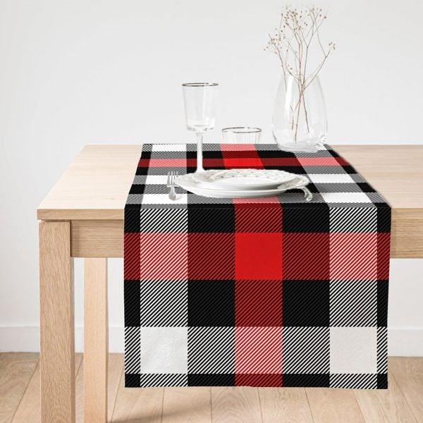 Plaid Placemat & Table Runner|Plaid Table Top|Set of 2 Plaid Supla Table Mat|Round American Service Dining Underplate|Plaid Coasters