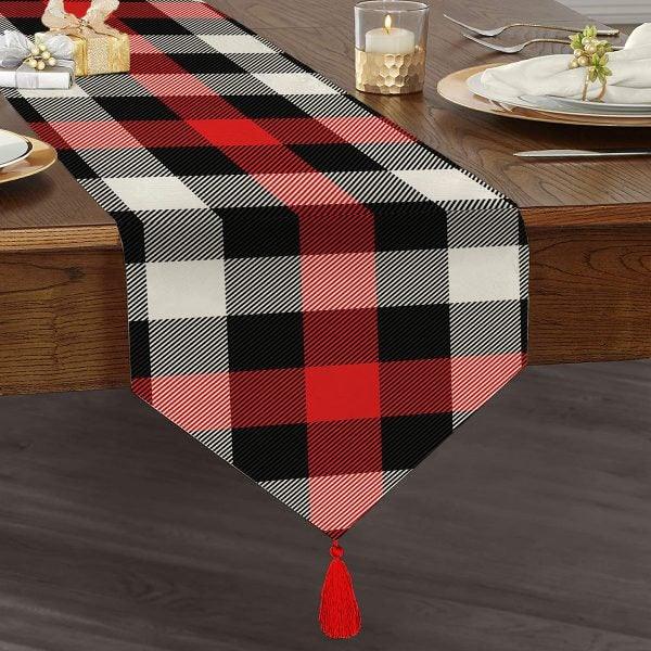 Plaid Placemat & Table Runner|Plaid Table Top|Set of 2 Plaid Supla Table Mat|Round American Service Dining Underplate|Plaid Coasters