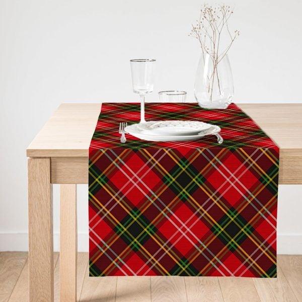 Plaid Placemat & Table Runner|Plaid Table Top|Set of 2 Plaid Supla Table Mat|Round American Service Dining Underplate|Plaid Coasters