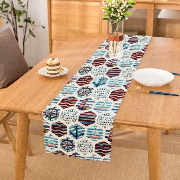 Nautical Placemat & Table Runner|Nautical Table Top|Set of 2 Nautical Supla Table Mat|Round American Service Dining Underplate and Coasters