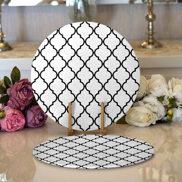 Geometric Placemat & Table Runner|Geometric Table Top|Set of 2 Supla Table Mat|Round American Service Dining Underplate and Coasters