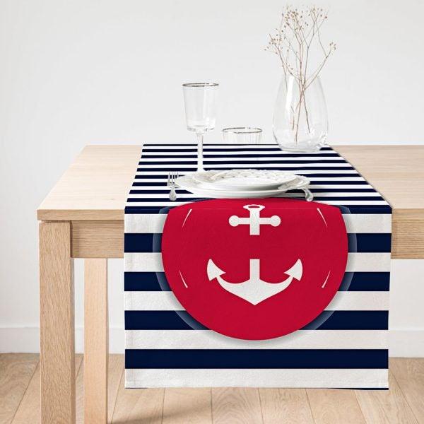 Nautical Placemat & Table Runner|Beach House Table Top|Set of 2 Coastal Supla Table Mat|Round American Service Dining Underplate and Coaster