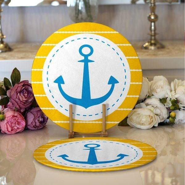 Nautical Placemat & Table Runner|Nautical Table Top|Set of 2 Nautical Supla Table Mat|Round American Service Dining Underplate and Coasters