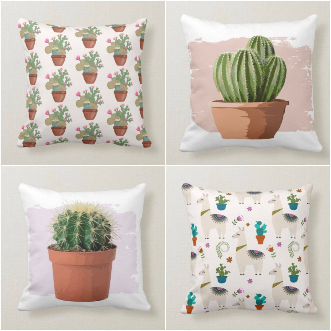 Cactus Pillow Cover|Cactus Cushion Case|Personalized Succulent Pillow|Boho Bedding Home Decor|Housewarming Floral Cactus Throw Pillow Case