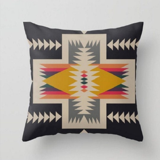 Rug Design Pillow Covers|Terracotta Southwestern Cushion Case|Decorative Aztec Print Ethnic Home Decor|Farmhouse Style Geometric Pillow Case