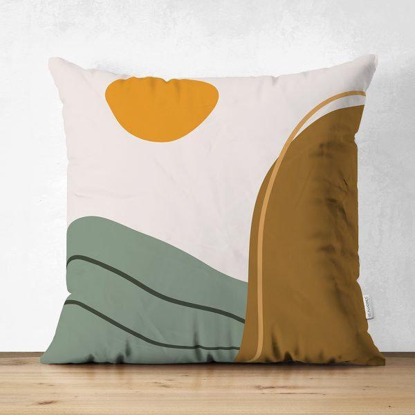 Abstract Pillow Cover|High Quality Suede Onedraw Cushion Case|Decorative Sun and Moon Drawing Pillow Cover|Modern Silhouette Cushion Cover