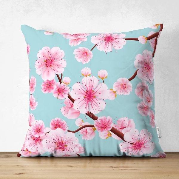 Floral Pillow Cover|Summer Trend Cushion Case|Pale Color Flowers Home Decor|Heartwarming Floral Suede Cushion|Farmhouse Style Pillow Case