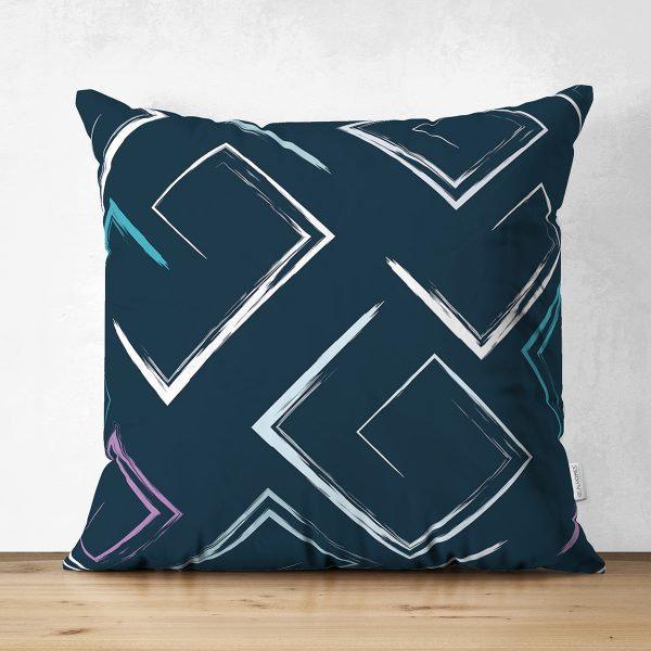 Abstract Pillow Cover|Modern Design Suede Pillow Case|Geometric Cushion Cover|Decorative Pillow Case|Farmhouse Style Authentic Pillow Case