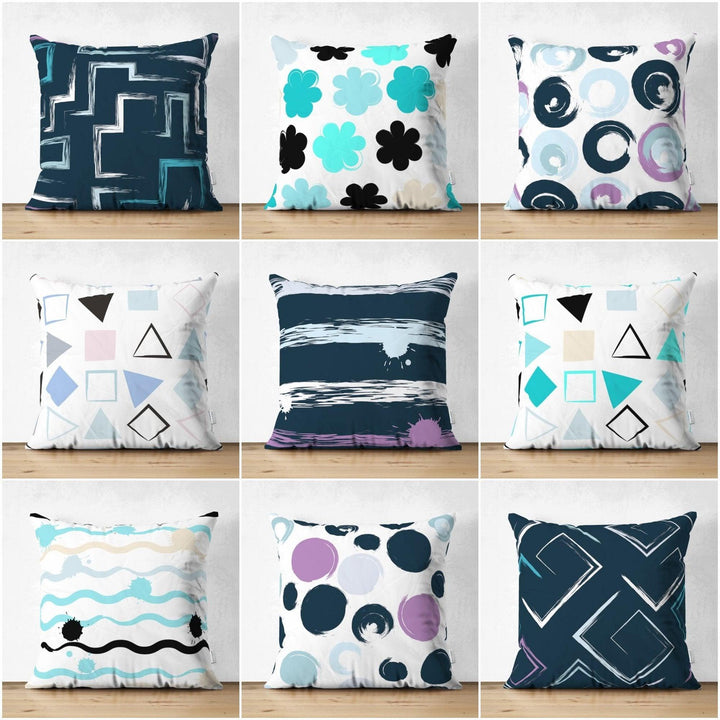 Abstract Pillow Cover|Modern Design Suede Pillow Case|Geometric Cushion Cover|Decorative Pillow Case|Farmhouse Style Authentic Pillow Case