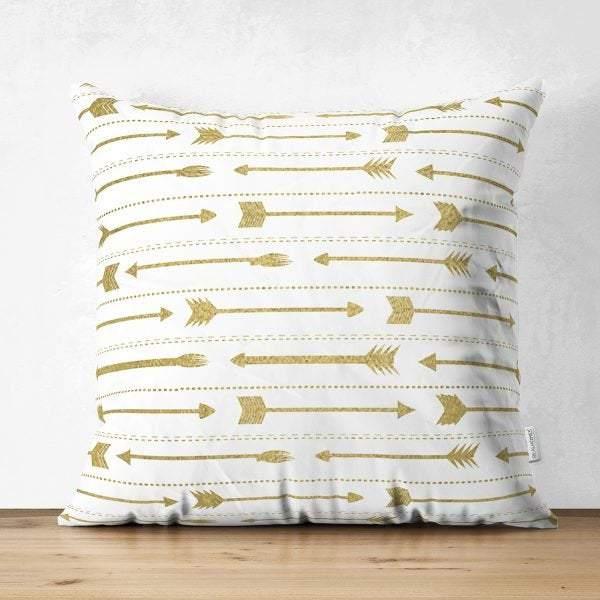 Gold Color Geometric Pillow Cover|Psychedelic Suede Cushion Case|Decorative Authentic Pillow Case|Rustic Home Decor|Bohemian Style Pillow