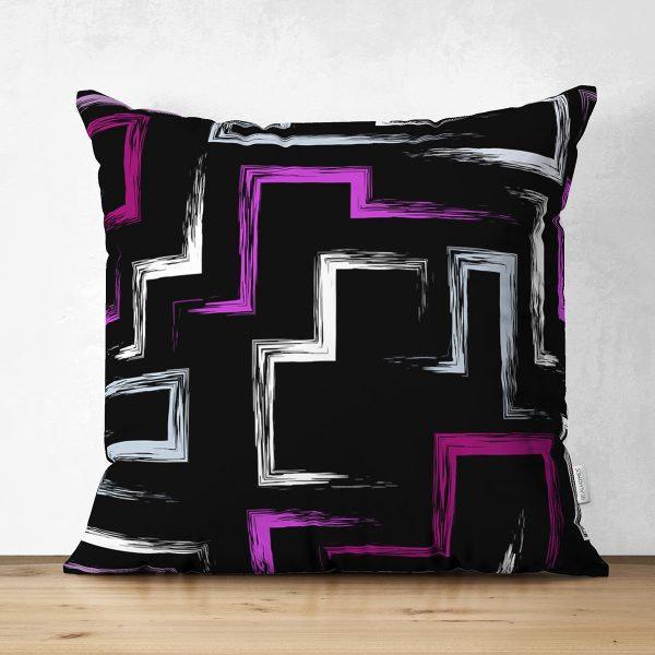 Abstract Pillow Cover|Modern Design Suede Pillow Case|Geometric Cushion Cover|Decorative Pillow Case|Farmhouse Style Authentic Pillow Case