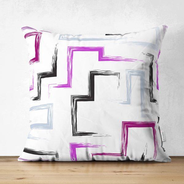 Abstract Pillow Cover|Modern Design Suede Pillow Case|Geometric Cushion Cover|Decorative Pillow Case|Farmhouse Style Authentic Pillow Case