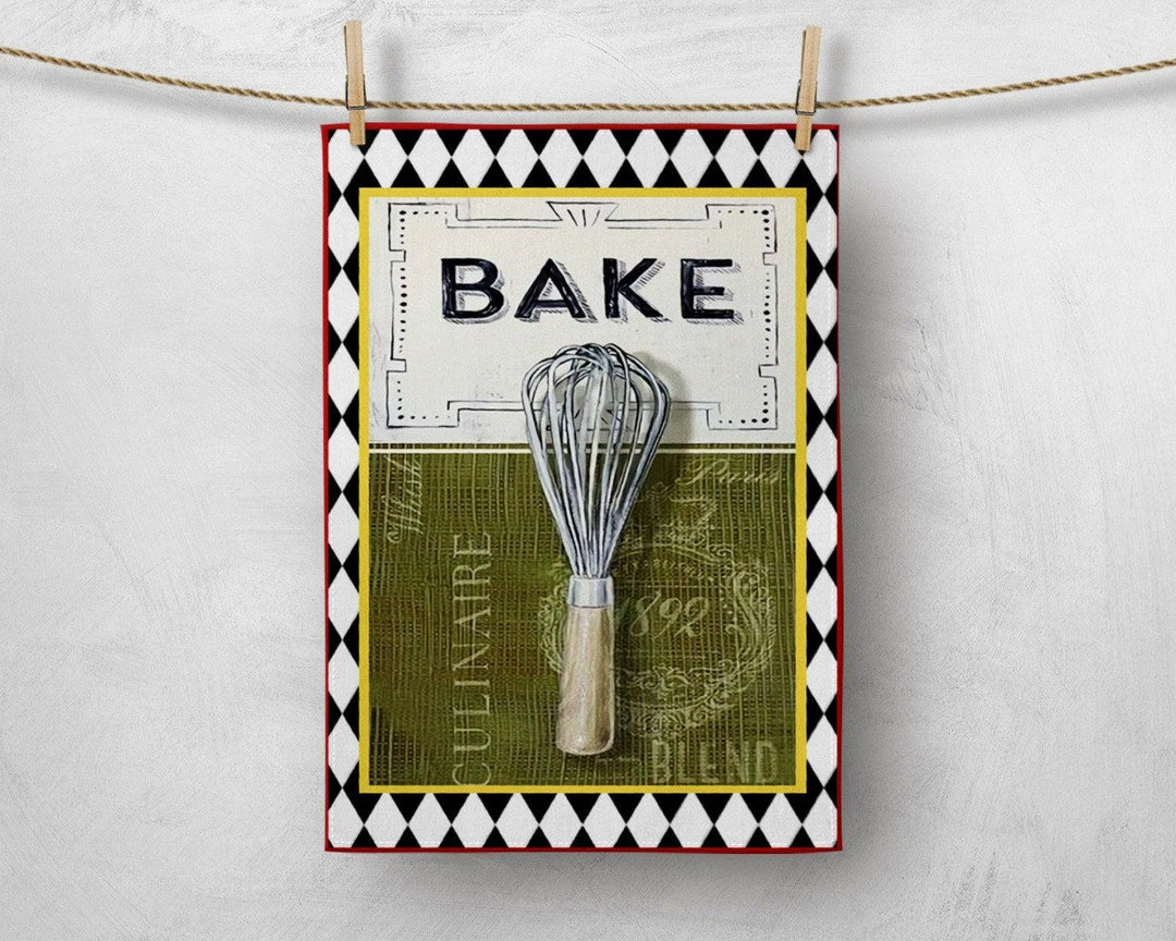 Woman Baker Kitchen Towel|Kitchen Utensils Print Dish Towel|Decorative Tea Towel|Housewarming Rectangle Hand Towel|My Kitchen My Rules Towel