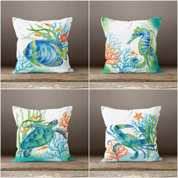 Fish Cushion Covers/beach Home Decorative Pillowdecorative Summer Marine  Pillow Coverfish Painting Throwbeach House Trend -  Canada