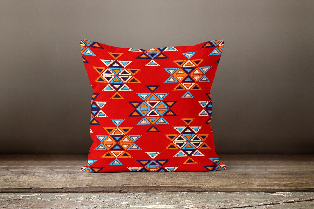 Rug Design Pillow Cover|Southwestern Cushion Case|Decorative Turkish Kilim Pillow Top|Authentic Home Decor|Aztec Print Ethnic Pillowcase