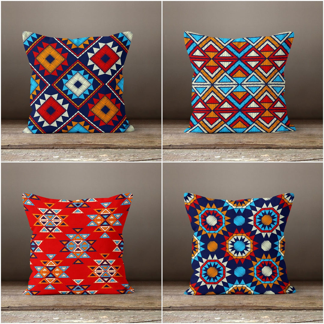 Rug Design Pillow Cover|Southwestern Cushion Case|Decorative Turkish Kilim Pillow Top|Authentic Home Decor|Aztec Print Ethnic Pillowcase